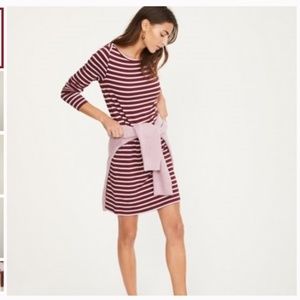 Lou & Grey Striped Signature Soft Boatneck Dress Sz M